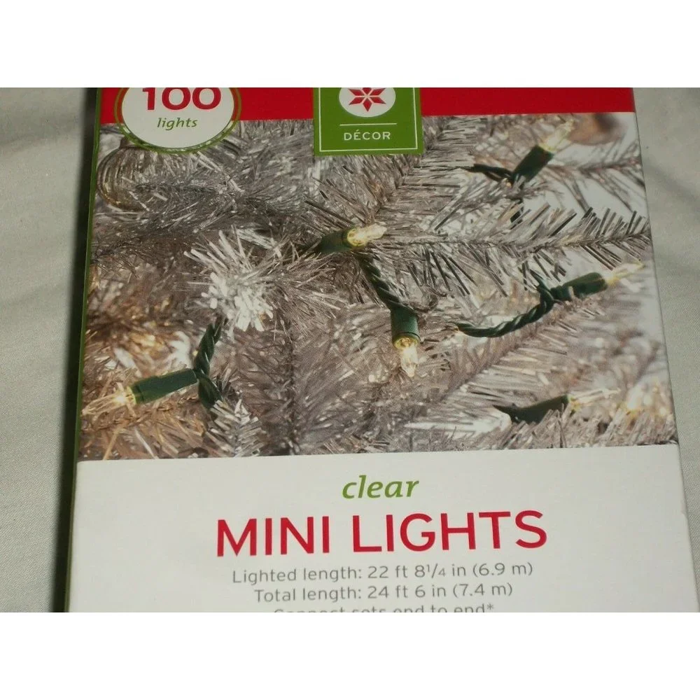 100 Clear Mini Christmas Lights Green Wire Wedding Indoor Outdoor Party Steady